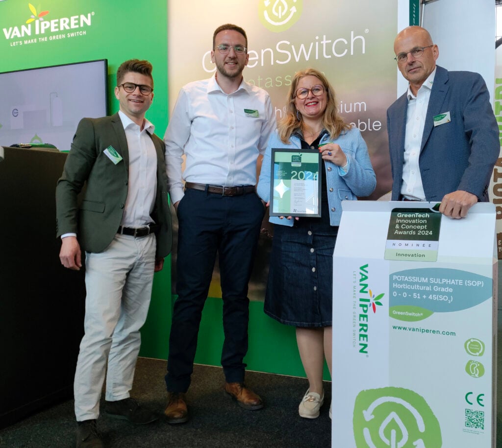 The Van Iperen team receives recognition as a finalist for the GreenTech Innovation Award
